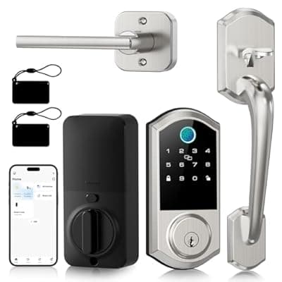 Smart Front Door Lock Set – Firstriver Keyless Entry Door Lock with Handle, Fingerprint & Keypad