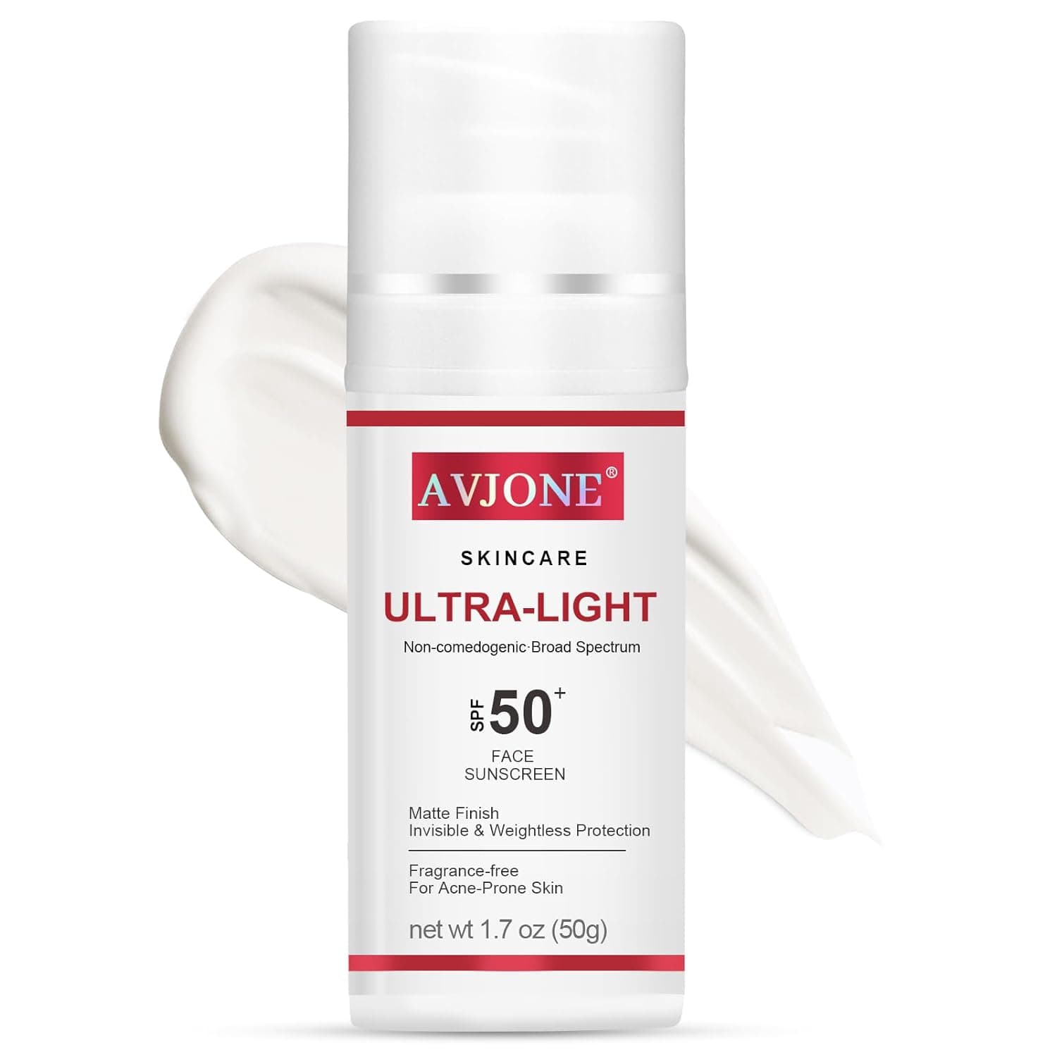 AVJONE Face Sunscreen SPF 50 – Lightweight, Non‑Greasy, Water‑Resistant Facial Sunscreen
