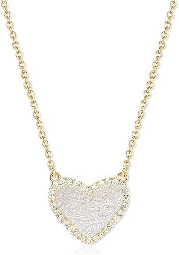 Tinkbush 14K Gold‑Plated Natural Gemstone Pendant Necklace – Elegant Gift Box Included