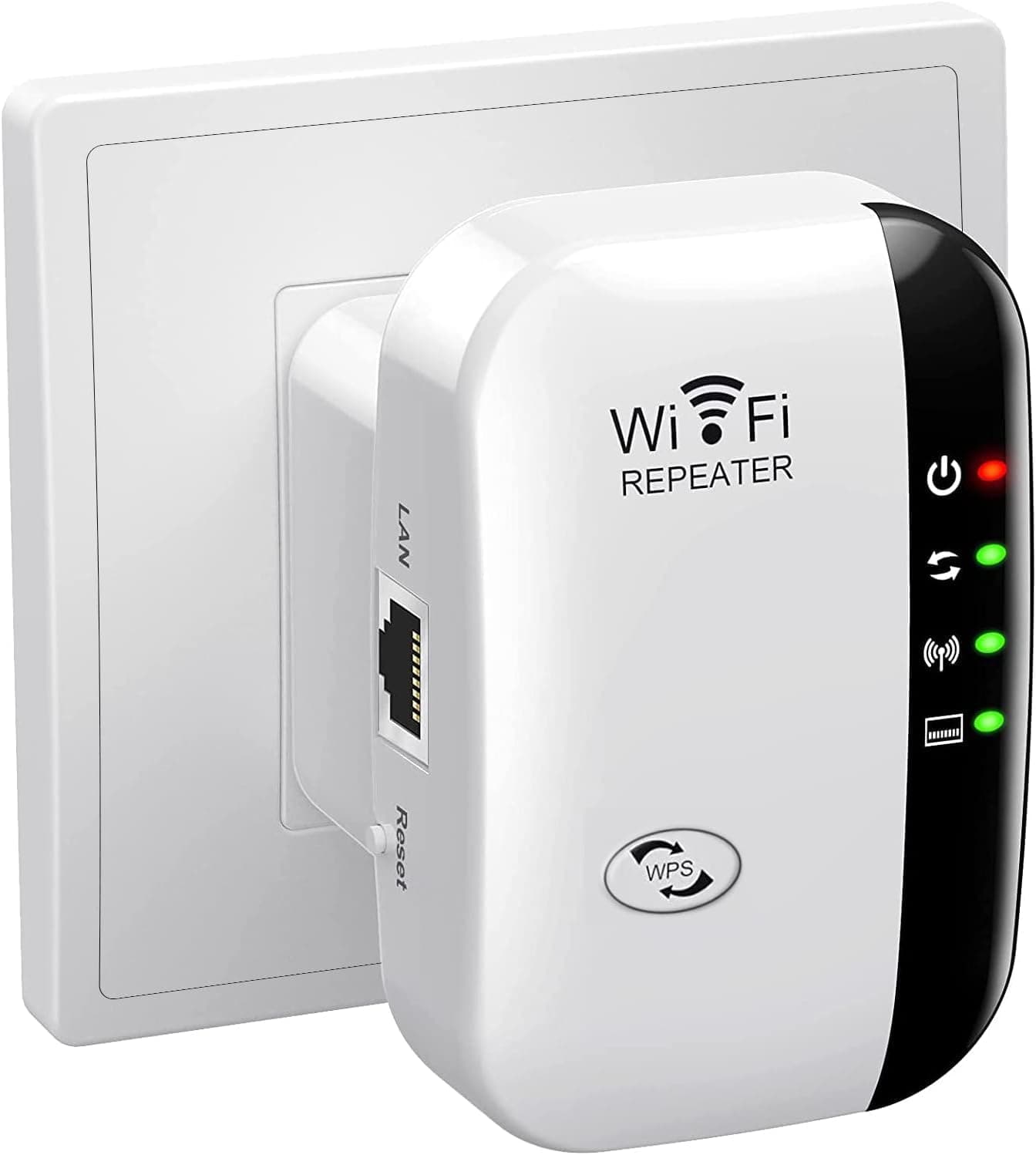 WiFi Extender, WiFi Signal Booster Up to 5000sq.ft and 50+ Devices, Internet Extender, Wireless Internet Repeater, Long Range Amplifier with Ethernet Port,1-Key Setup, Access Point, Alexa Compatible