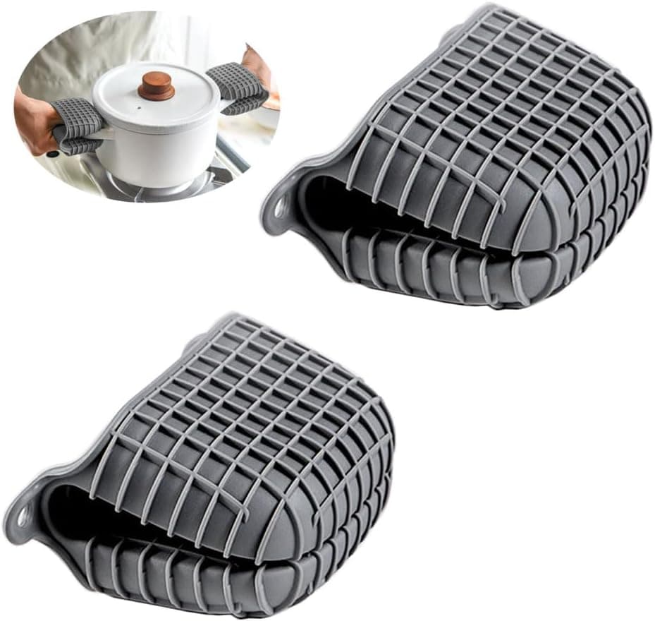 Oniapro 2 Pack Silicone Oven Mitts for Cooking, Heat Resistant Oven Mitt Set