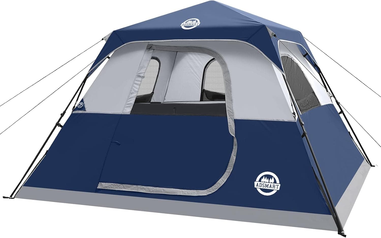 ADSMART Instant Camping Tent for Family - 6 Person Waterproof Outdoor Shelter with Rainfly