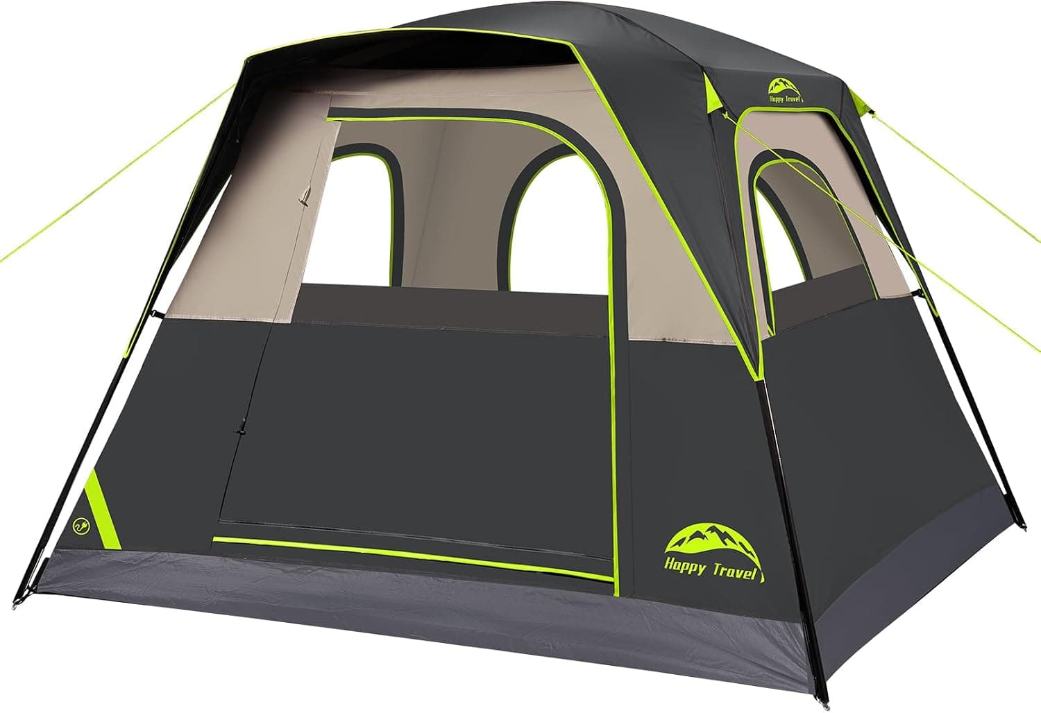 4 Person Waterproof Cabin Camping Tent with Rainfly - Easy Setup Outdoor Hiking Shelter