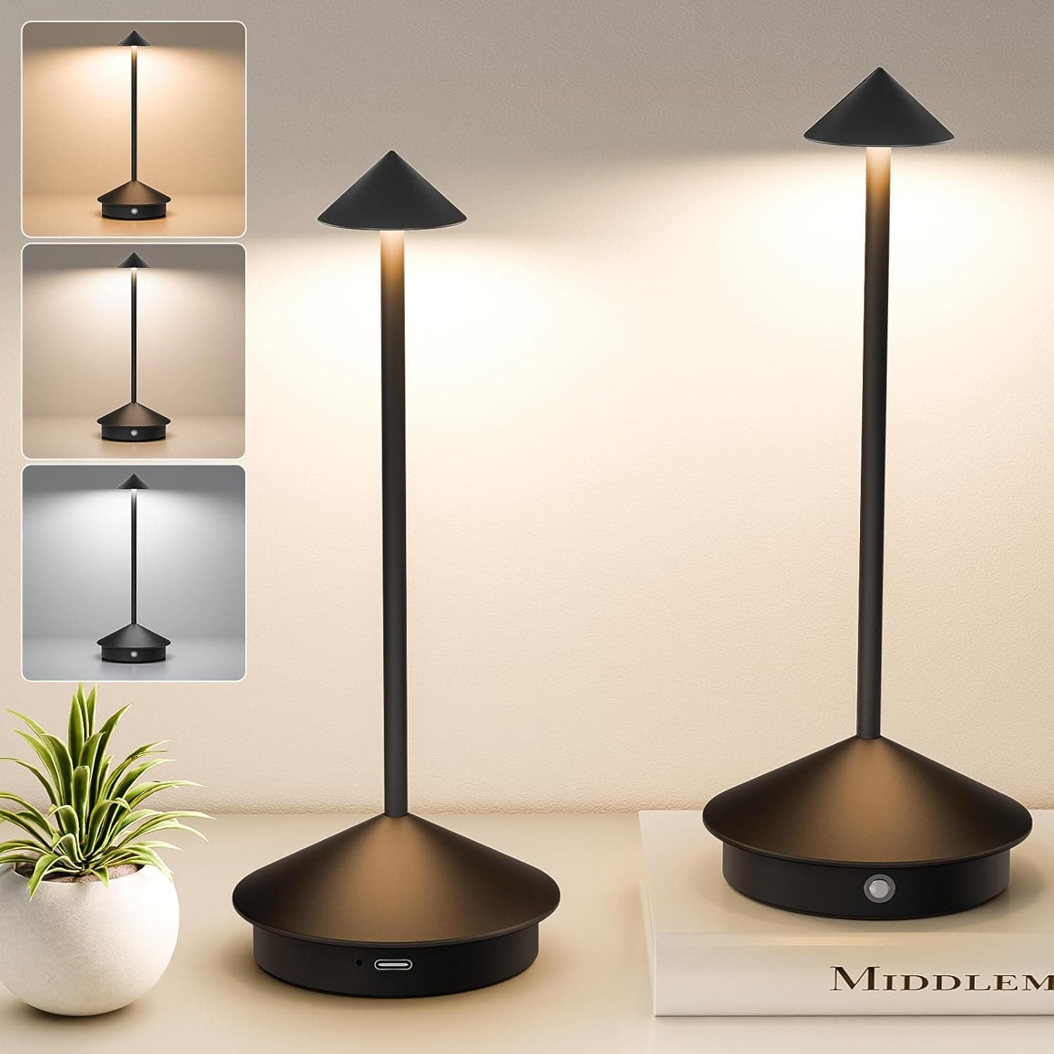 LEDECOR 3‑Piece Modern Wall Art Set – Minimalist Metal Line Art for Living Room & Bedroom