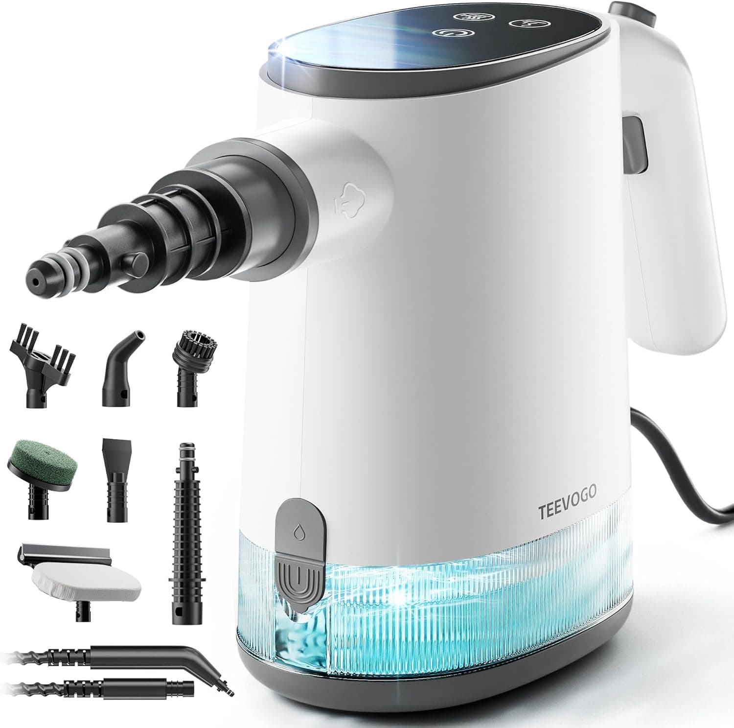 TEEVOGO Handheld Steam Cleaner – 15s Fast Heating, 650mL Tank, Adjustable High-Pressure Steam