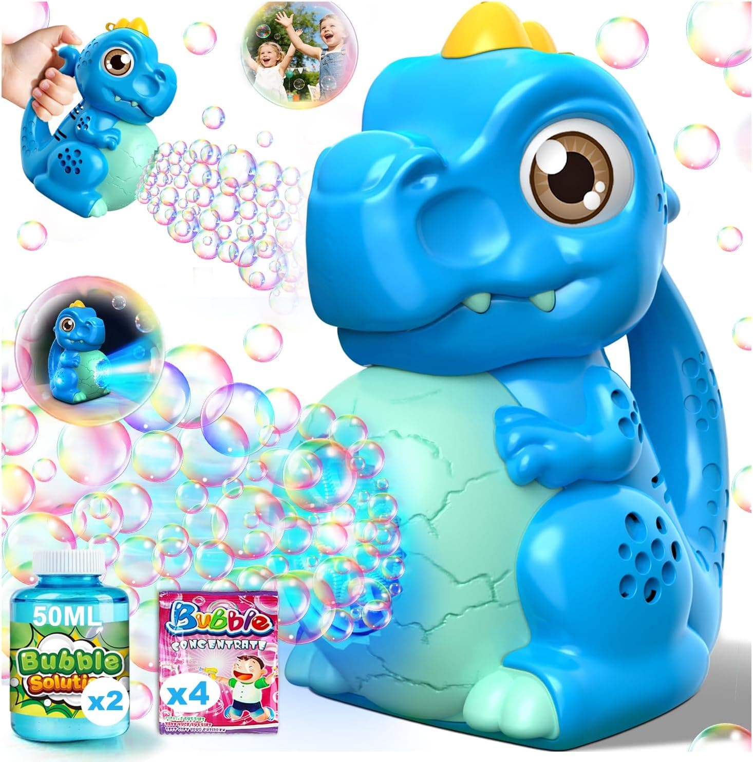 Dinosaur Bubble Blower Toy for Kids: T-Rex Design 15000+ Bubbles/Min