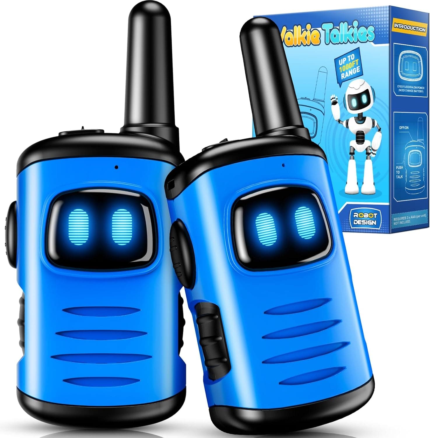 comedyfun Mini Robot Walkie Talkies for Boys 2 Pack