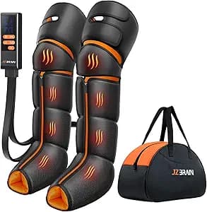 JZBRAIN Leg Massager with Heat & Compression – Full Foot, Calf & Thigh Recovery System
