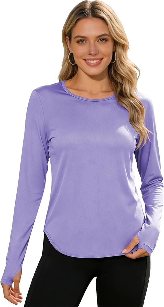 AGVNG Women’s UPF 50+ Sun Shirt – Quick‑Dry Long Sleeve Outdoor Athletic Top