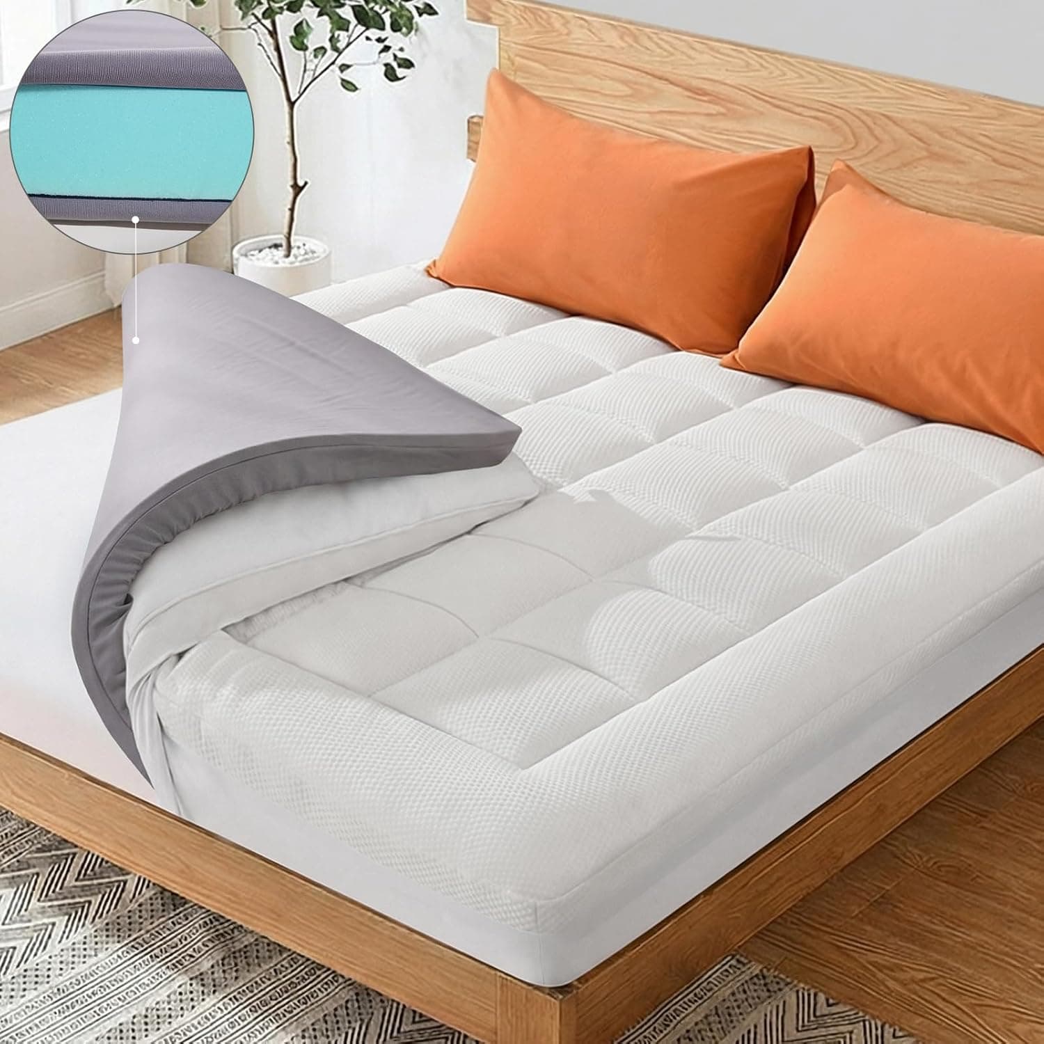 NEXHOME PRO Dual Layer 3-Inch Memory Foam Mattress Topper (Twin XL)
