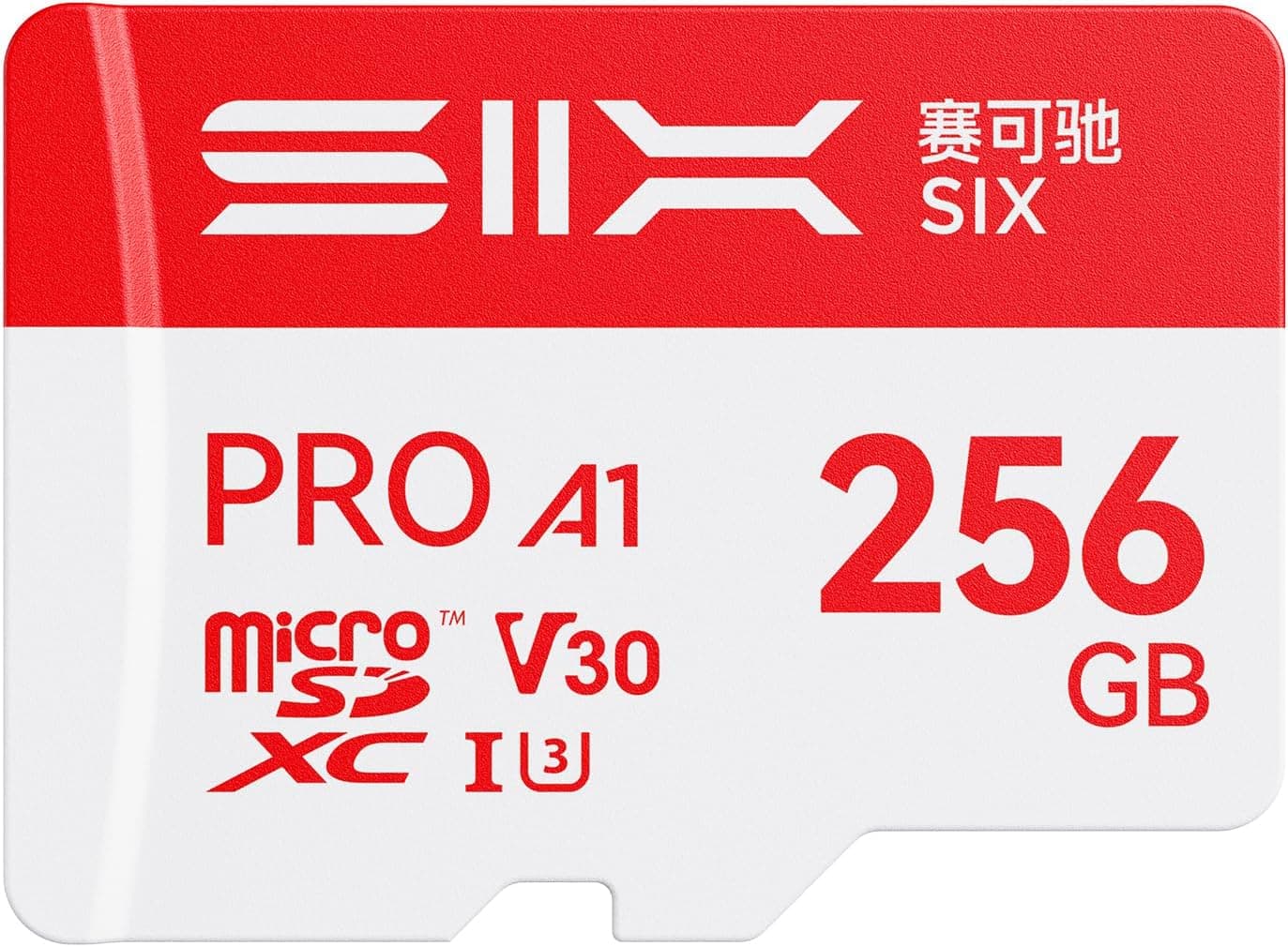 SIX M100 256GB Micro SD Card Read Up to 100MB/s - A1, U3, V30 Support 4K UHD microSDXC Memory Card 256GB with Adapter for Android Phones, Tablets, Dash Cams, Action Cameras, Drones, Gaming Consoles