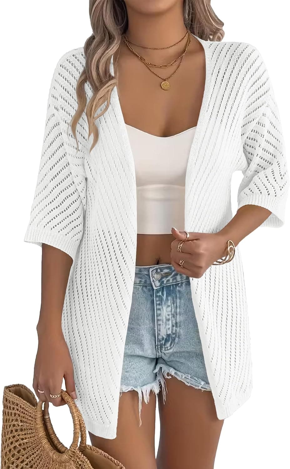 Zeagoo Lightweight Summer Cardigan - Loose Crochet Kimono Cover Up for Women