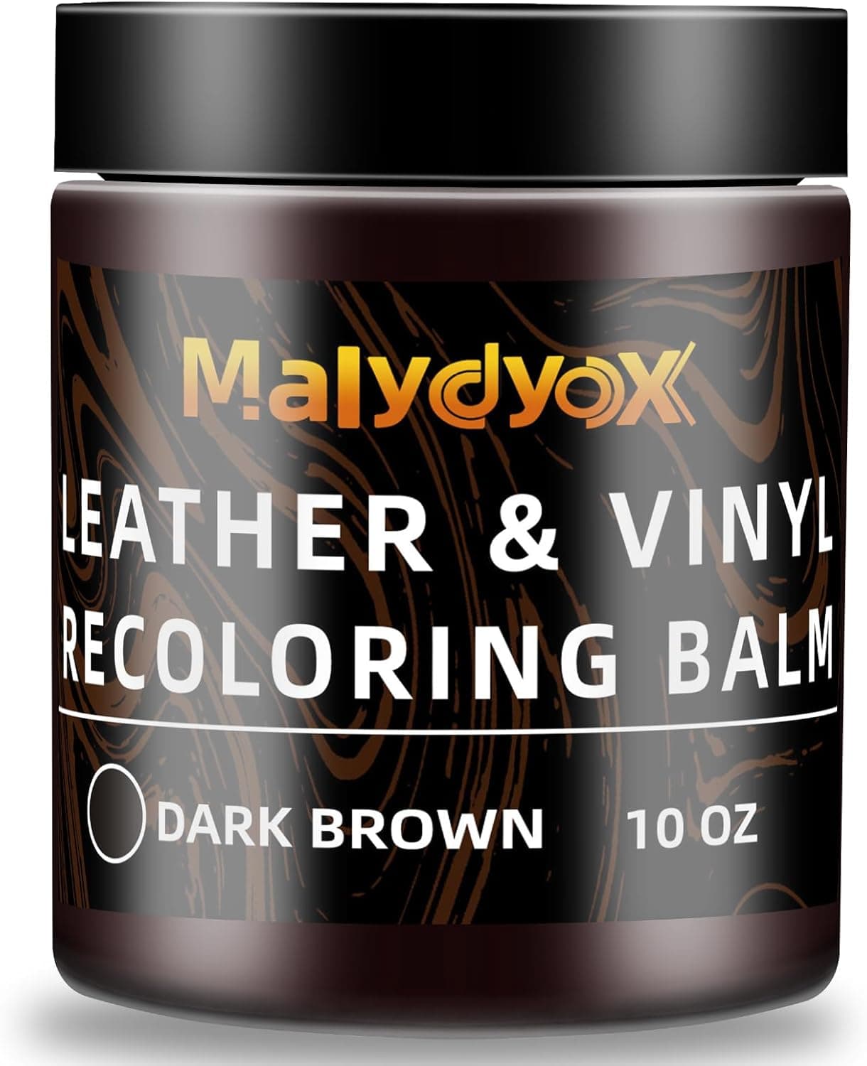 Malydyox Leather Recoloring Balm 10oz + Mink Oil | Leather Repair & Color Restorer (Dark Brown)