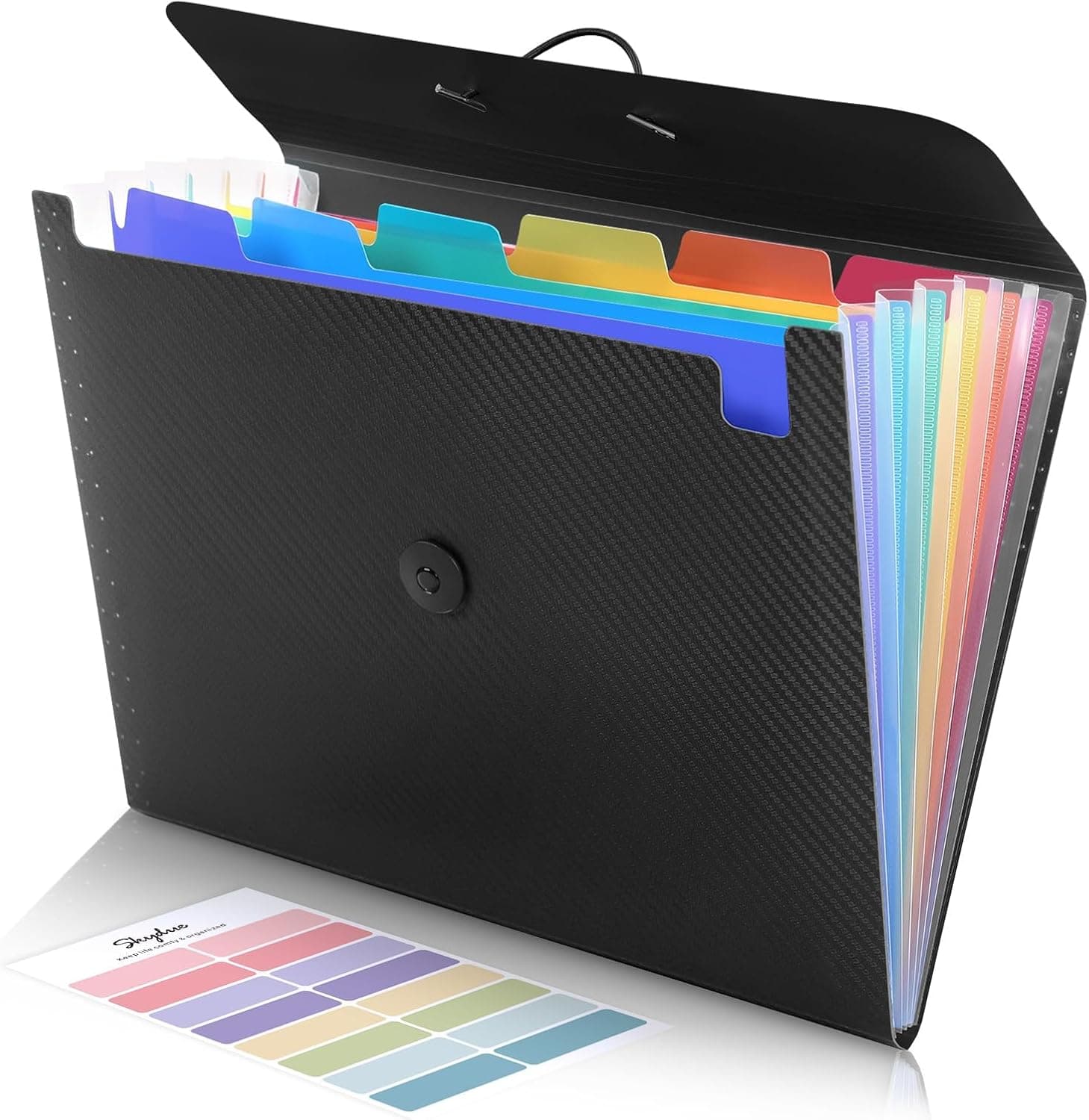 SKYDUE Accordion File Organizer, Expanding File Folder with 7 Pockets, Portable Receipt Paper Bill Document Organizer