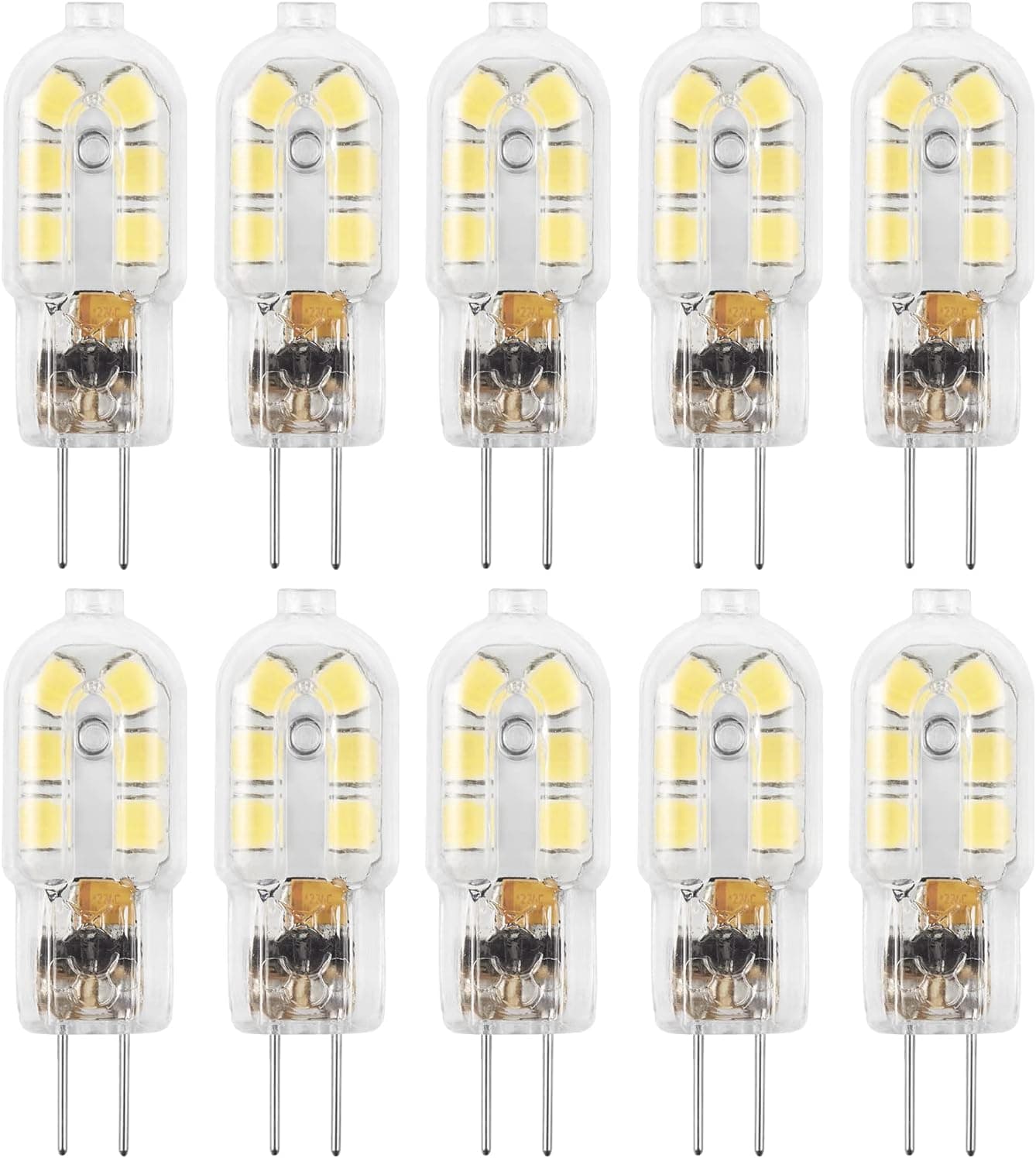G4 LED Bulb, 12V Bi Pin 20W Halogen Bulb Replacement, NOT Dimmable, Warm White 3000K, 10-Pack