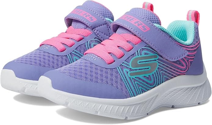 Skechers Unisex-Child Microspec Plus - Swirl Sweet Sneaker (Periwinkle/Multi, 12 Little Kid)