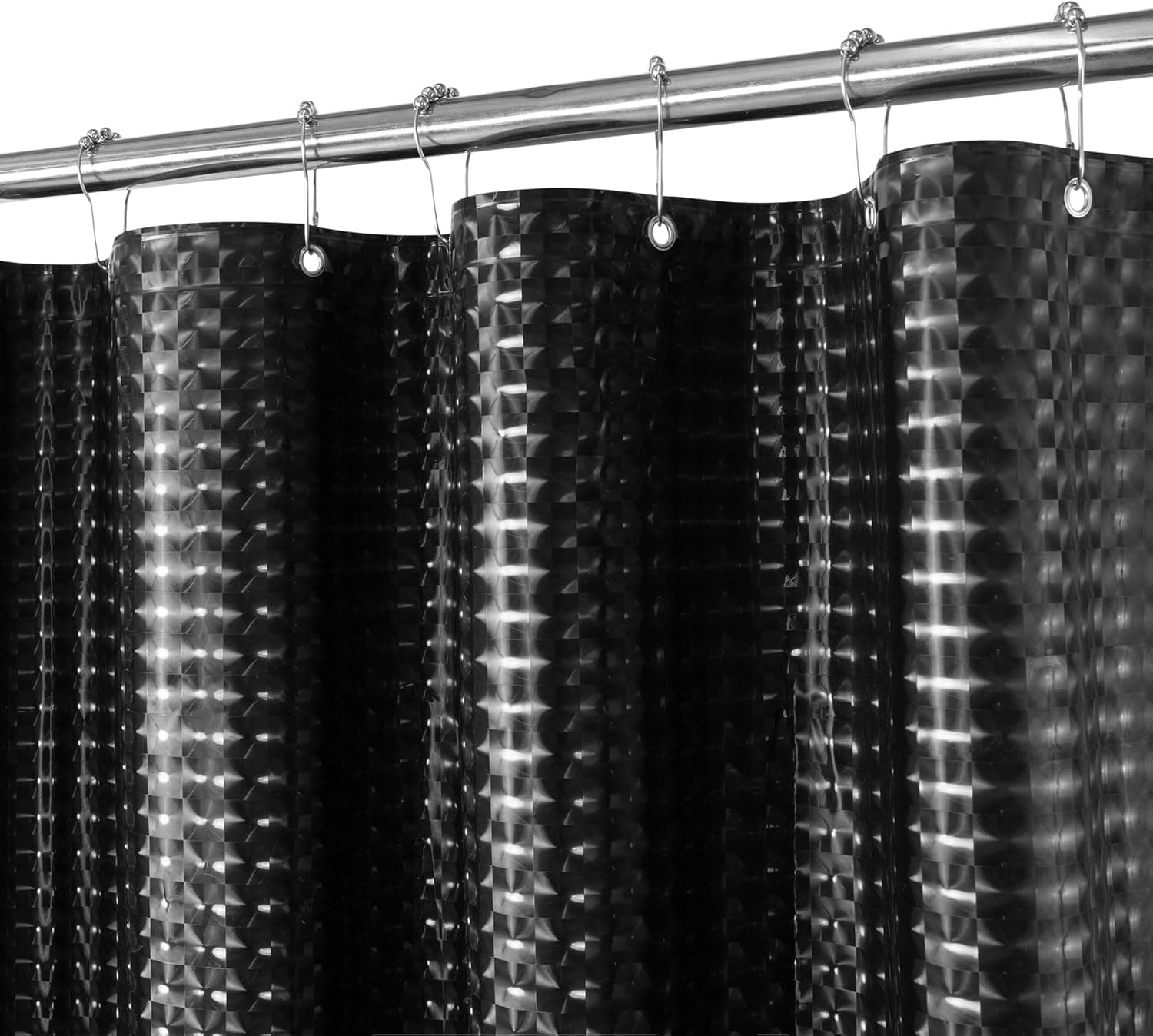 Barossa Design Black Shower Curtain Liner 72" x 72" for Bathroom