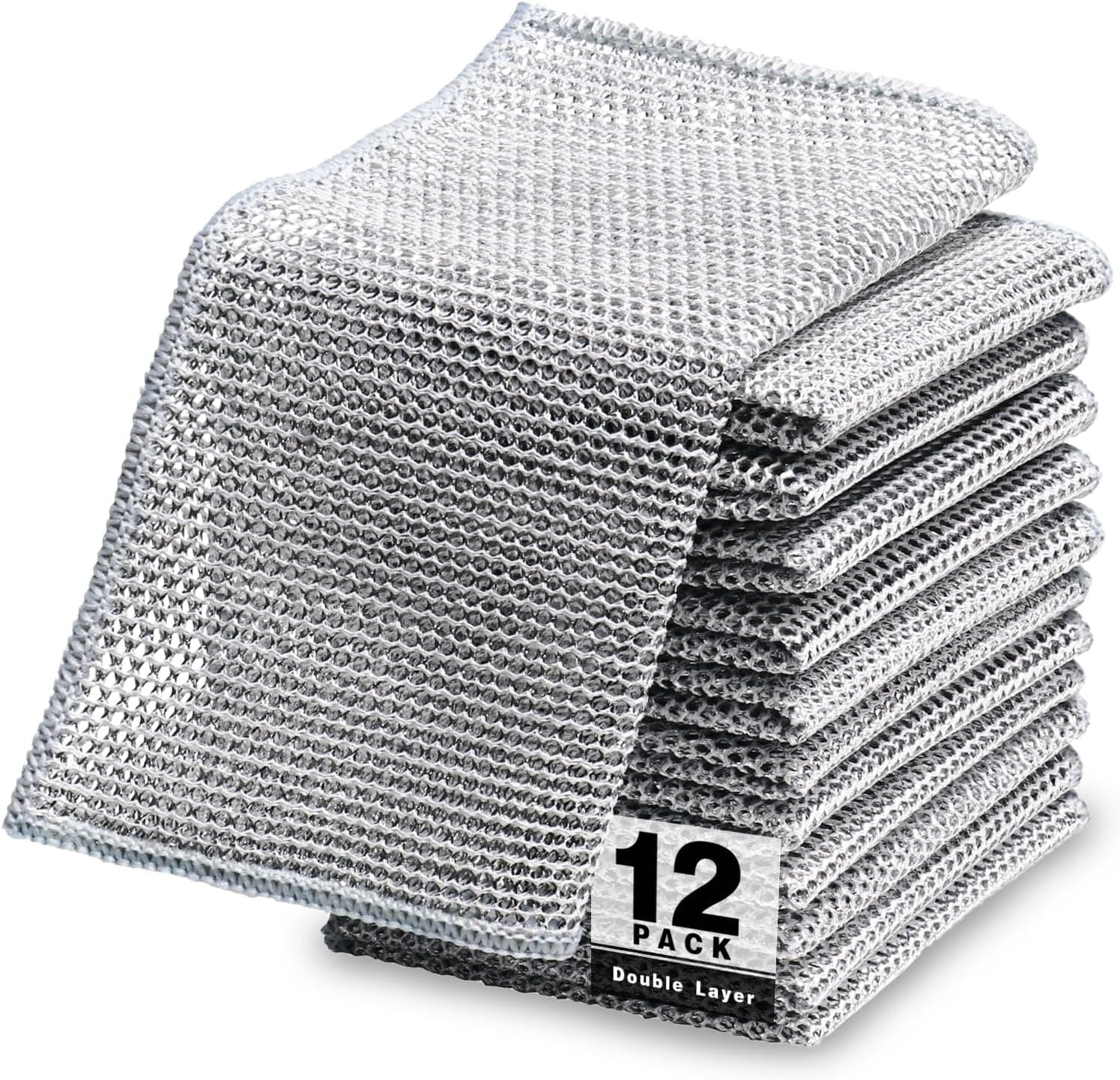NESTLY 12 Pcs Non Scratch Wire Dishcloth – Multipurpose Wire Dishwashing Rags