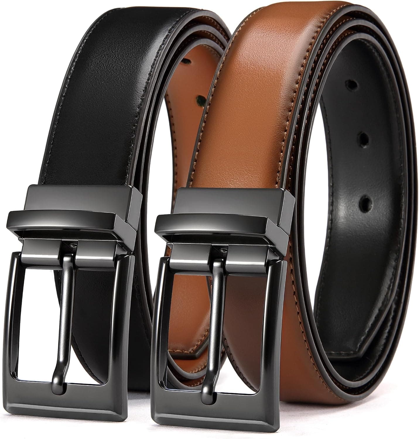 CHAOREN Reversible Belt Men 1 Piece - 1.25" Leather Dress Belt