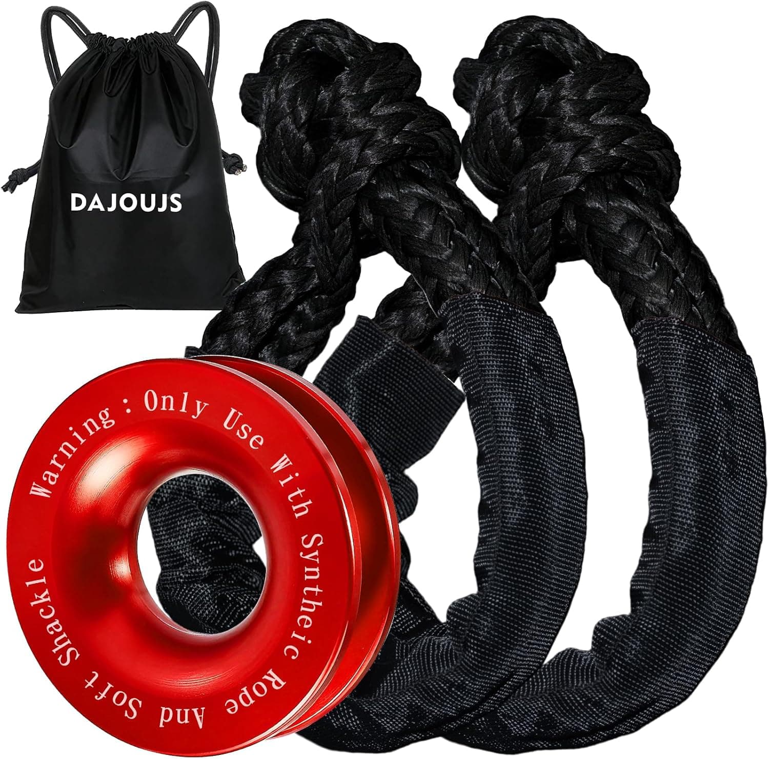 DAJOUJS Synthetic Soft Shackle Recovery Kit with Recovery Ring