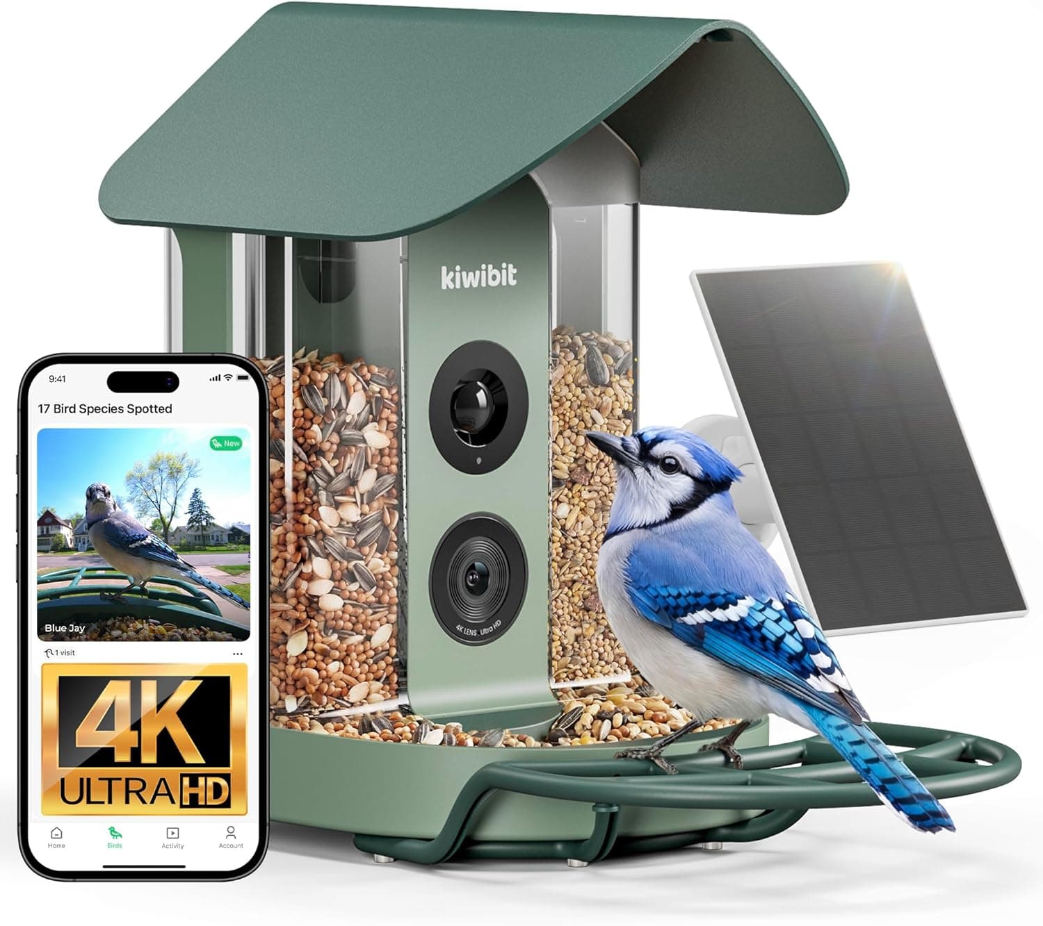 Kiwibit Smart Bird Feeder with Camera: 4K AI Bird Watching & Live Stream