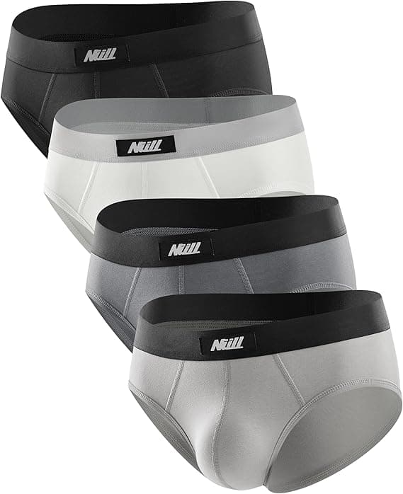 Nullktie Men’s Cotton Briefs – Soft, Breathable Low‑Rise Underwear (4‑Pack)
