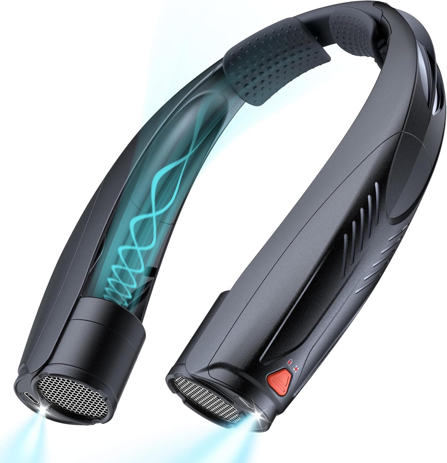 Funaudio Portable Neck Fan – 6000mAh Rechargeable Wearable Fan with 6 Speeds & LED Light