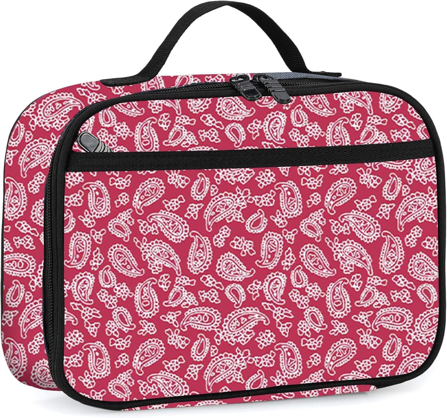 Lunch Box with Padded Liner, Spacious Insulated Lunch Bag Durable Thermal Lunch Cooler Pack with Strap for Men Women Boys Girls Adults School Sports Beach Picnic Work Camp,2 Pocket