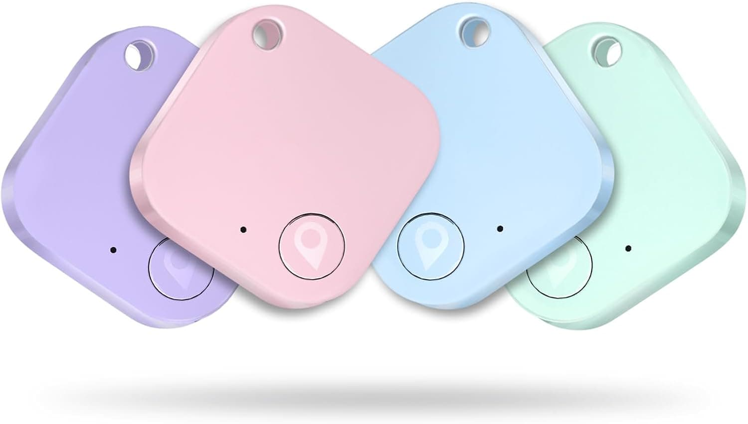 Bluetooth Tracker Tag with Extra Battery, Work with Apple Find My (iOS Only, Not for Android), Item Finder for Keys, Backpack, Suitcase, Wallet, Luggage, Black (Colorful, 4 Pack)
