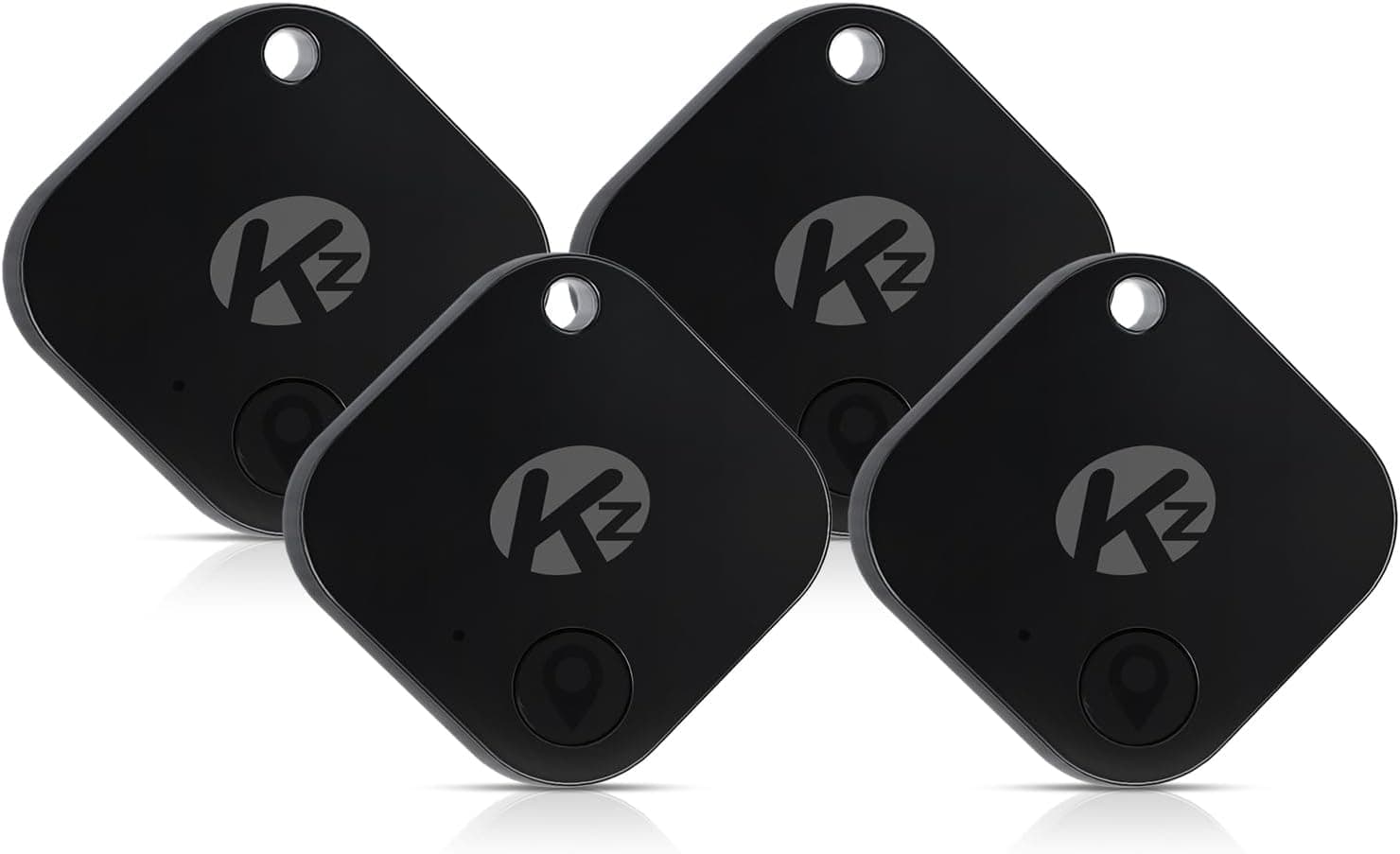KZO Bluetooth Tracker (2025 Upgrade Version) Work with iOS and Android Devices, Phone Finder, Find Nearby, Loud Sound, Replaceable Battery, for Keys/Wallet/Backpack, 4 Pack