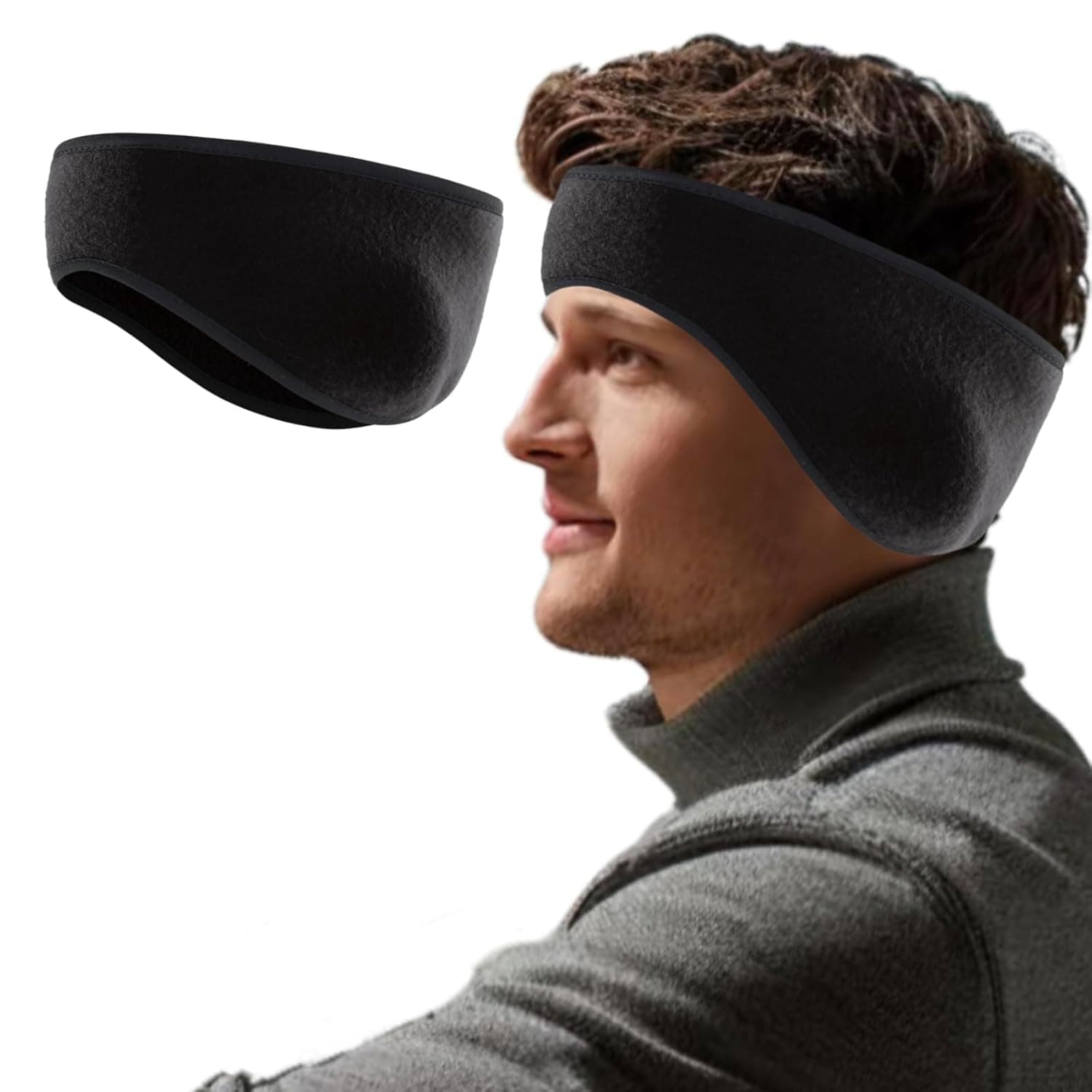 Renil Ear Warmers for Men and Women & Ear Warmers for Cold Weather Headband (Black)