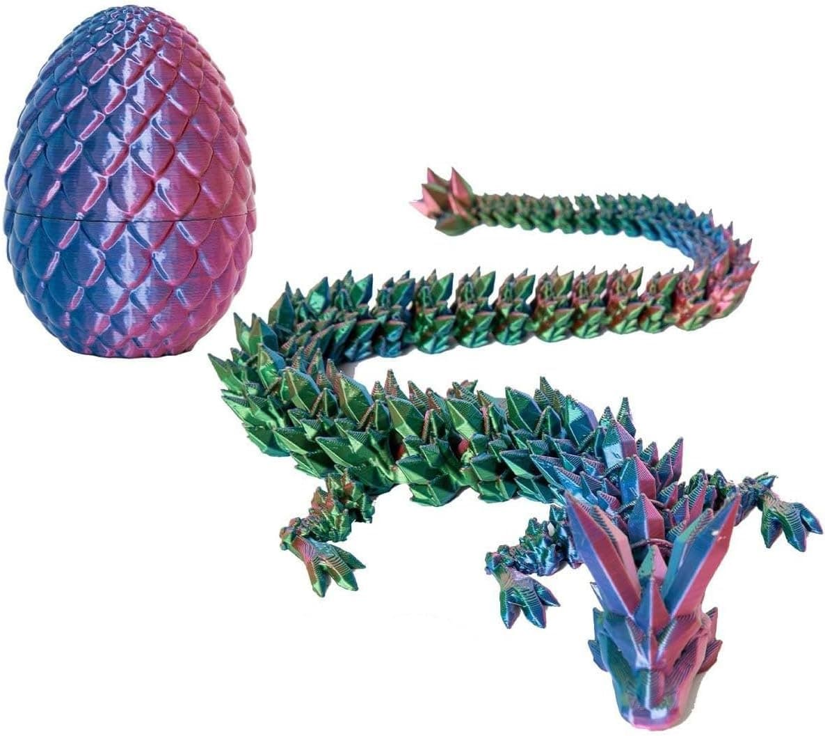 3D Printed Dragon Easter Egg,Basket Essentials Stuffers,Prefilled Easter Egg Filled with Toy,Basket Stuffers.Fidget Toy for Kid boy (Three-Colour)