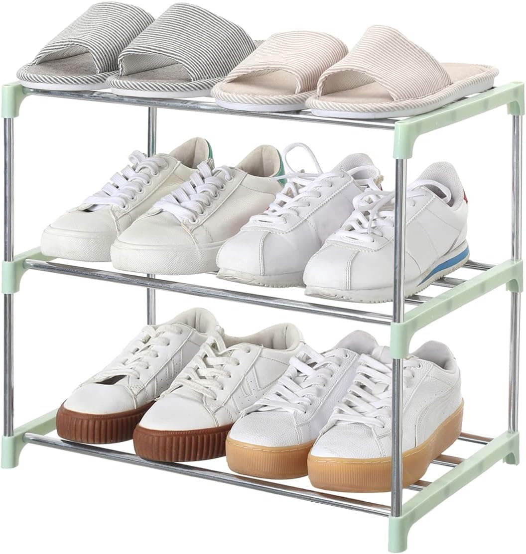 3-Tier Stackable Shoe Rack, Entryway, Hallway and Closet Space Saving Storage