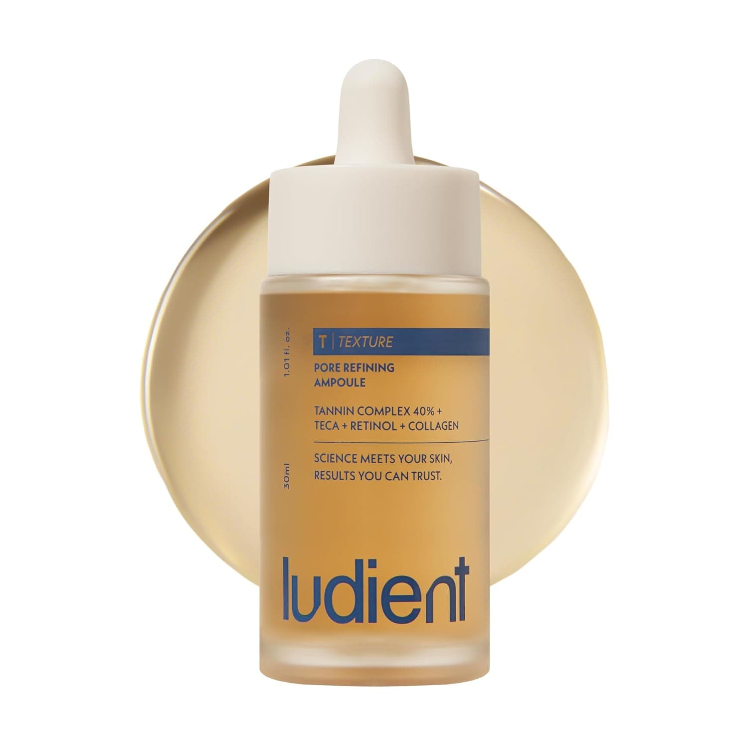 Pore Refining Ampoule - Korean Retinol & Niacinamide Serum for Face with Collagen, TECA & 40% Tannin Complex, Pore Minimizer for Face, Korean Skin Care Serum (1.01 fl oz)