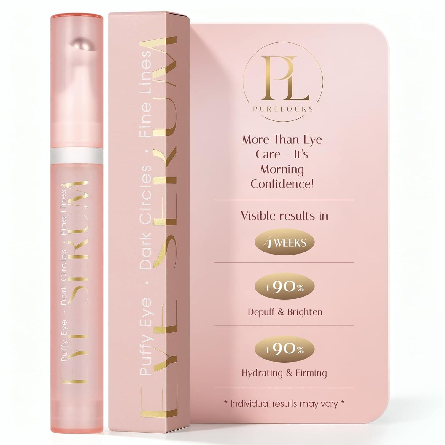 Caffeine & Retinol Under Eye Serum Roller with Peptide Complex, Hydrating Eye Gel Cream for Dark Circles, Fine Lines Appearance and Puffiness, Daily Skincare Face Routine, 0.7 Fl Oz