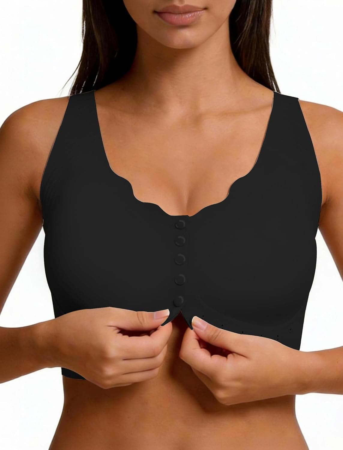 Soft Intention Jelly Wireless Bra Front Closure Bras for Women Plus Size Bra Bralettes Full Coverage Comfort Supportive