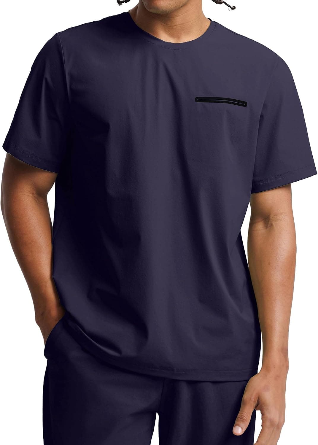 BRXL BrxlMen Men's Short Sleeve Casual Shirts with Pocket Textured Look Moisture Wicking Running T-Shirts Quick Dry