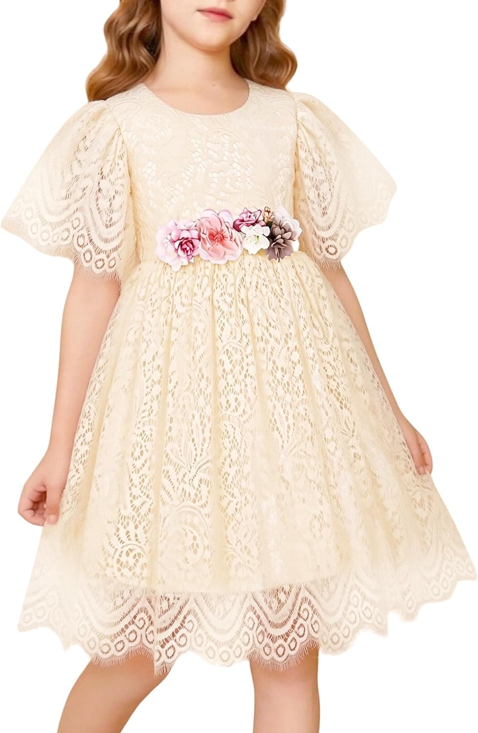 Baby Girl Flower Dress Summer Toddler Dresses Floral Lace Wedding Party Tutu Dresses Pageant Princess Birthday Dress