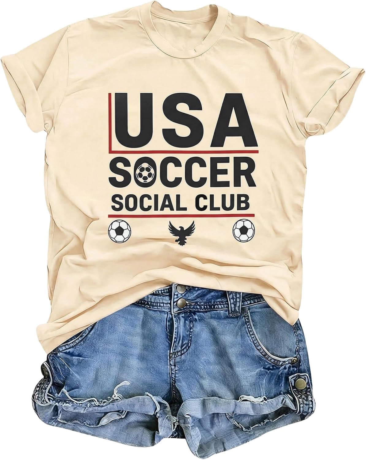 Soccer Cup 2026 Shirt for Women USA Soccer Social Club Shirts Soccer Mom Tshirt Game Day Short Sleeve Tee Tops