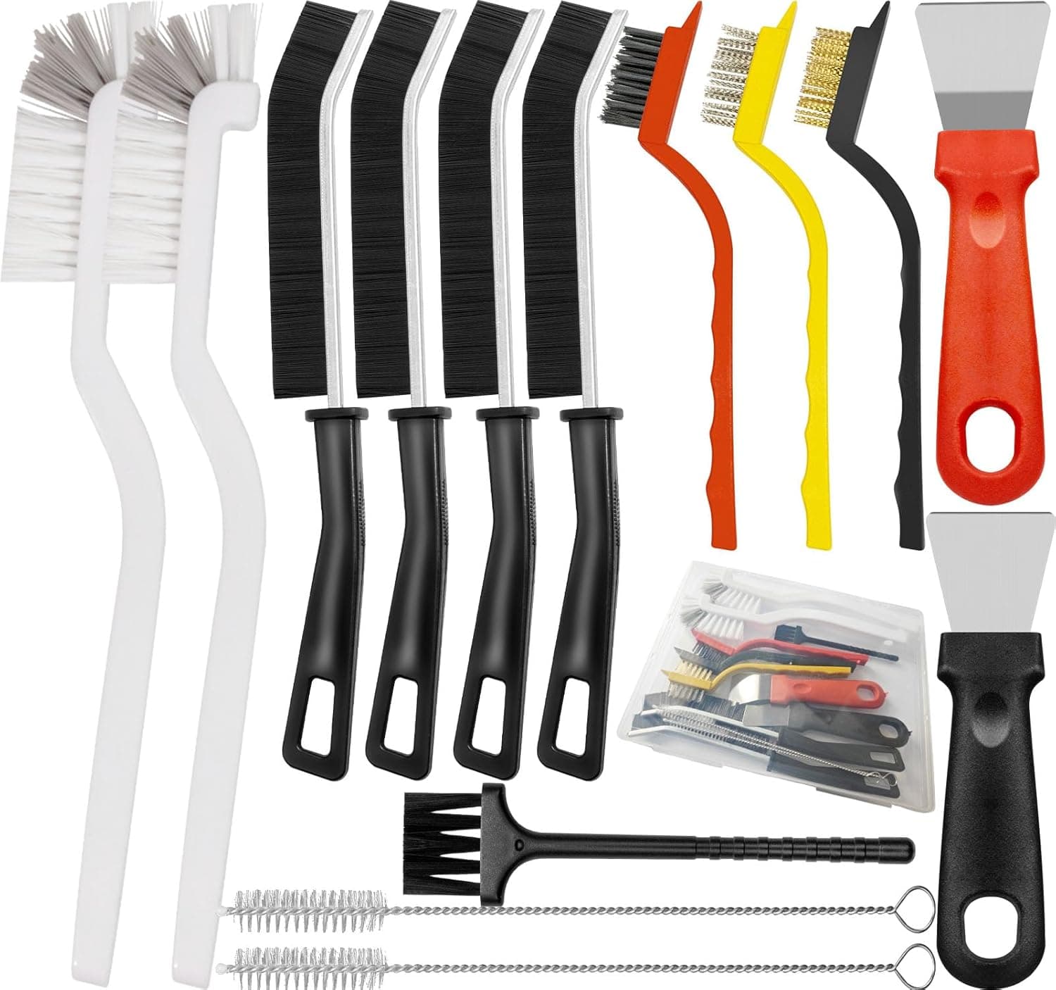 15PCS Crevice Cleaning Brush Grout Brush, Straw Cleaner Brush, Hard Bristle Cleaning Supplies for Bathroom, Kitchen, Window Sill, Tile Corners & Household Deep Cleaning