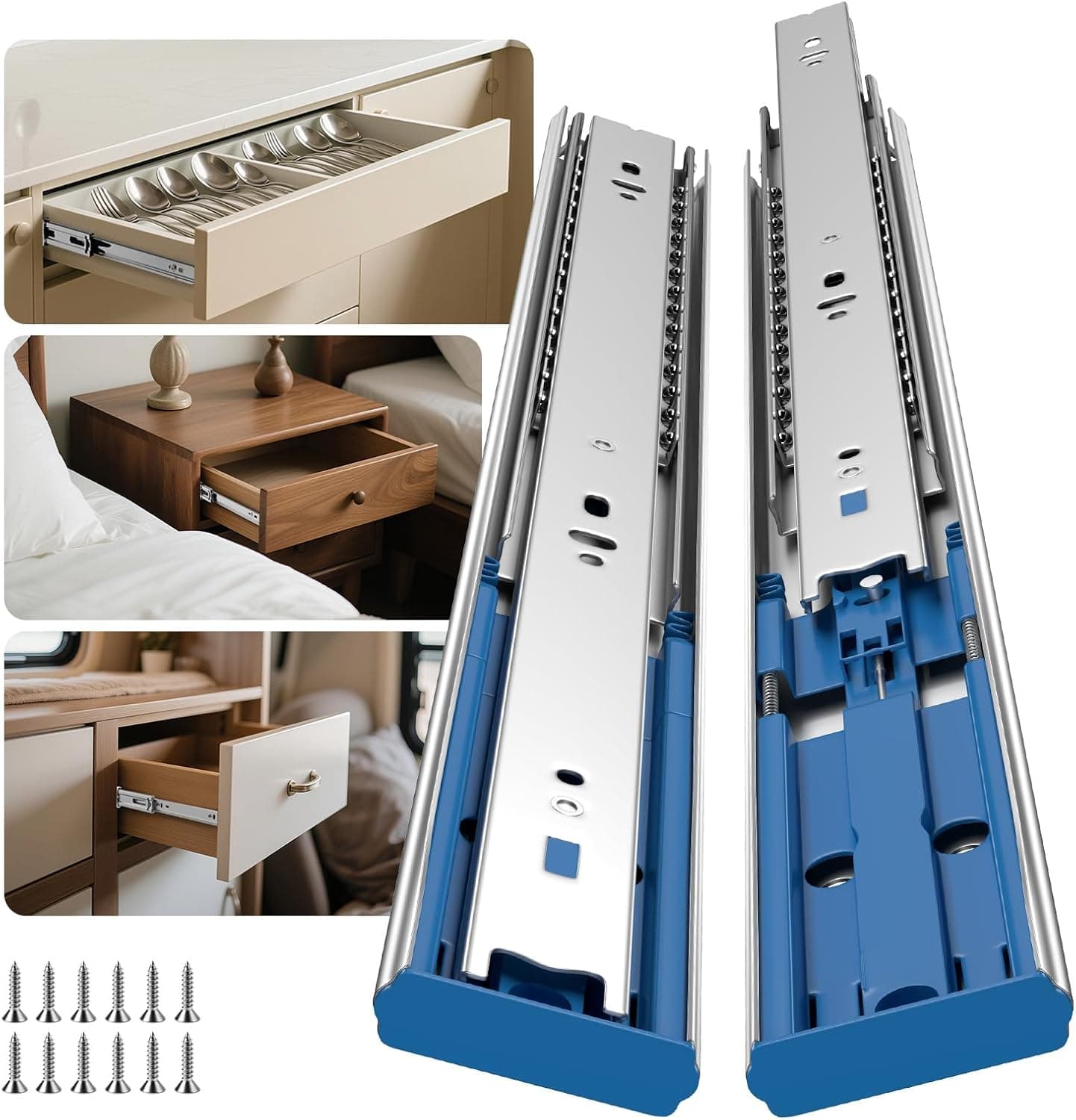 Goldenwarm 1 Pair Soft Close Drawer Slides 12 Inch Heavy Duty Runners