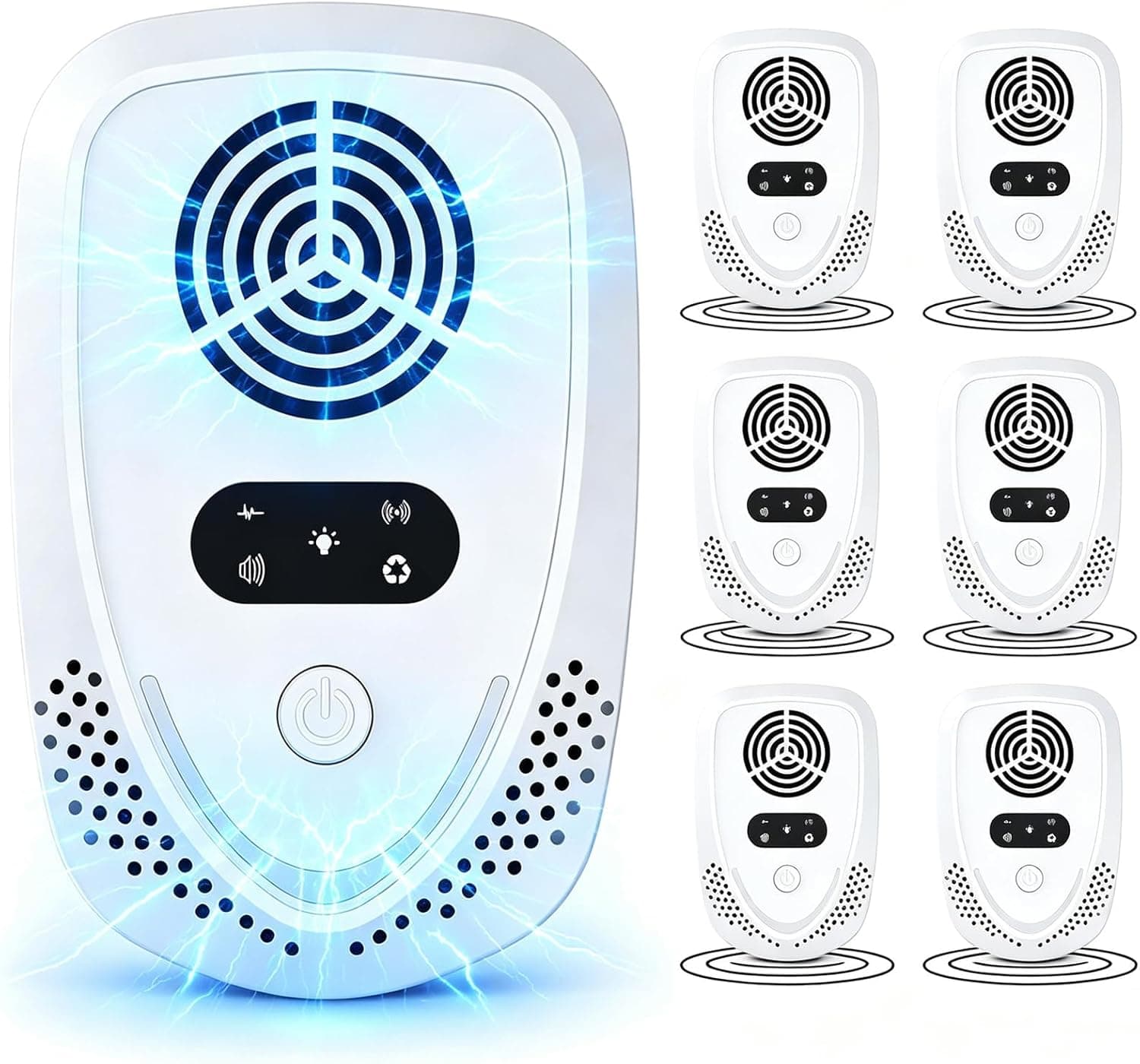 2026 Upgraded Ultrasonic Pest Repellent, Indoor Repeller & Mouse Traps for Ant, Roach, Mouse, Bugs, Mosquito, Mice, Spider, Rodent Repellent Ultrasonic Plug in, 4 Mode Switching, 6 Packs