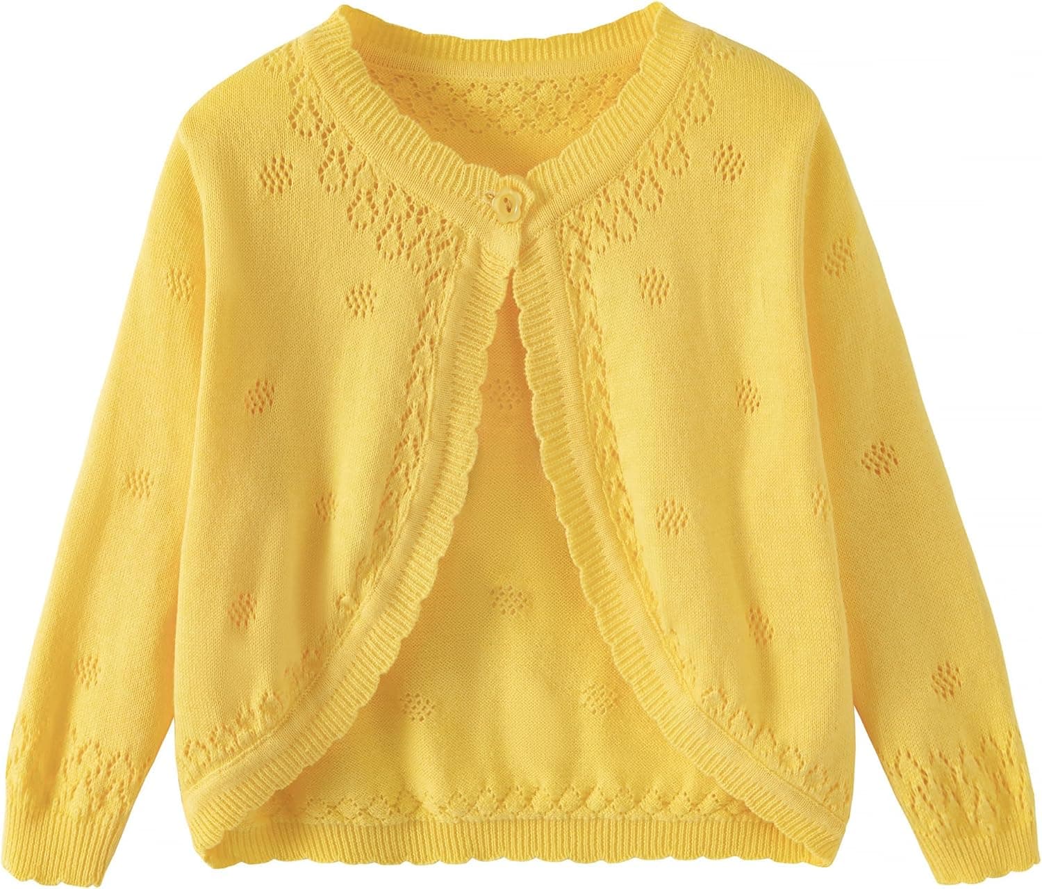 Toddler Girls Knit Cropped Bolero Shrug Little Kids Long Sleeve Open Front Cardigan Sweater
