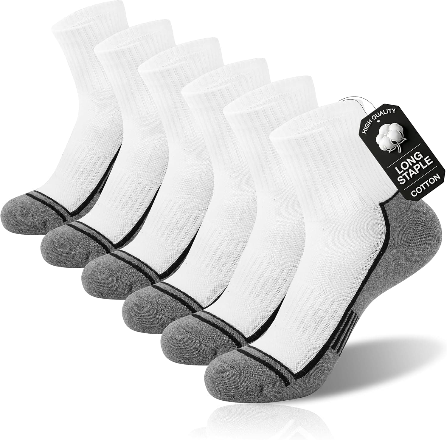 Urban Virgin Men Athletic Quarter Running Compression Socks Cotton Cushioned Athletic Ankle Moisture Wicking Socks Women