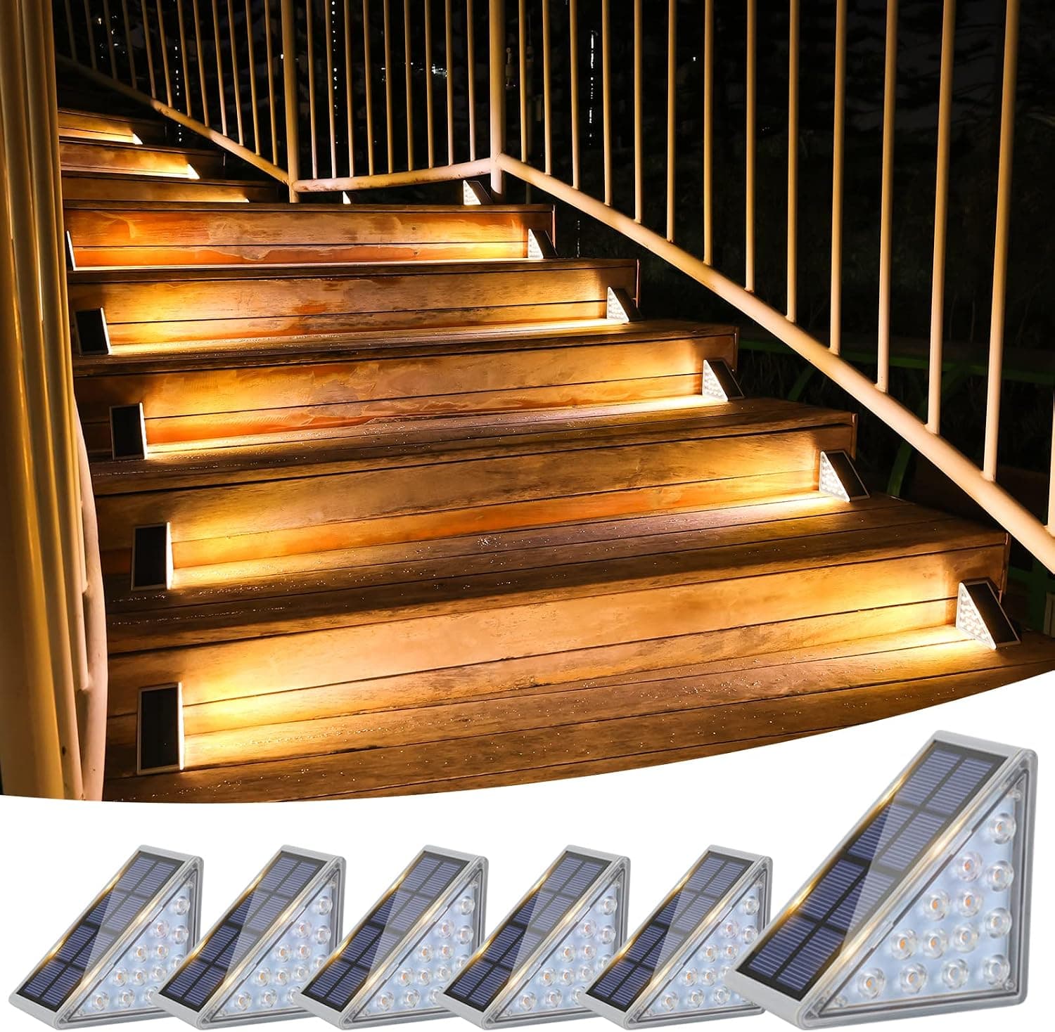 VOLISUN Solar Step Lights 6 Pack, Solar Step Lights Outdoor Waterproof IP67, LED Outdoor Step Light,Outdoor Light Decor for Garden Stair, Deck, Front Step, Front Porch, and Patio(3000K)
