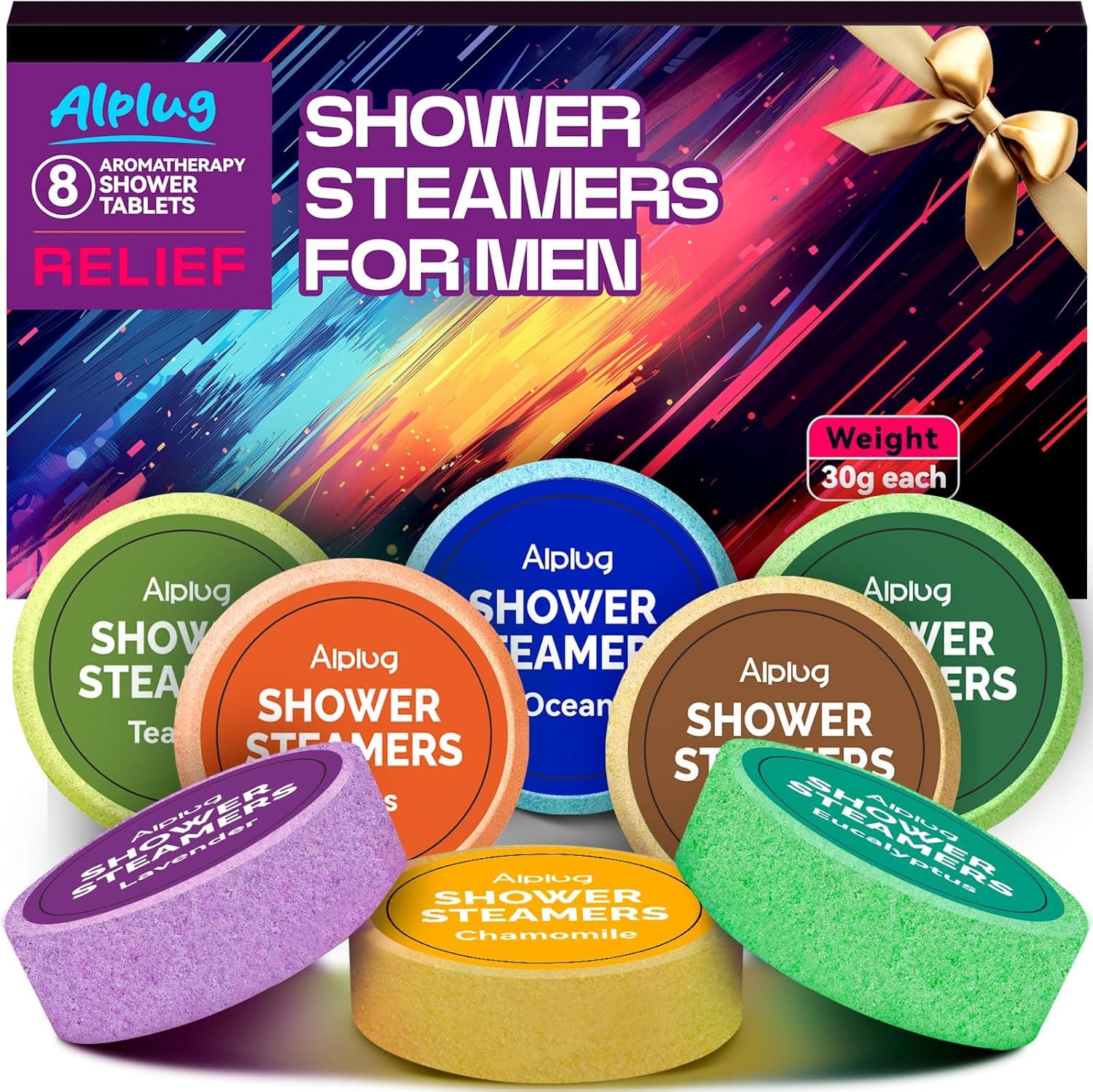 Shower Steamers for Men 8 Pack - Gifts for Men, Shower Bombs Aromatherapy with Essential Oils, Fathers Day Gift for Dad Husband from Wife Daughter, Mens Gifts Ideas, Gifts for Mens Who Have Everything