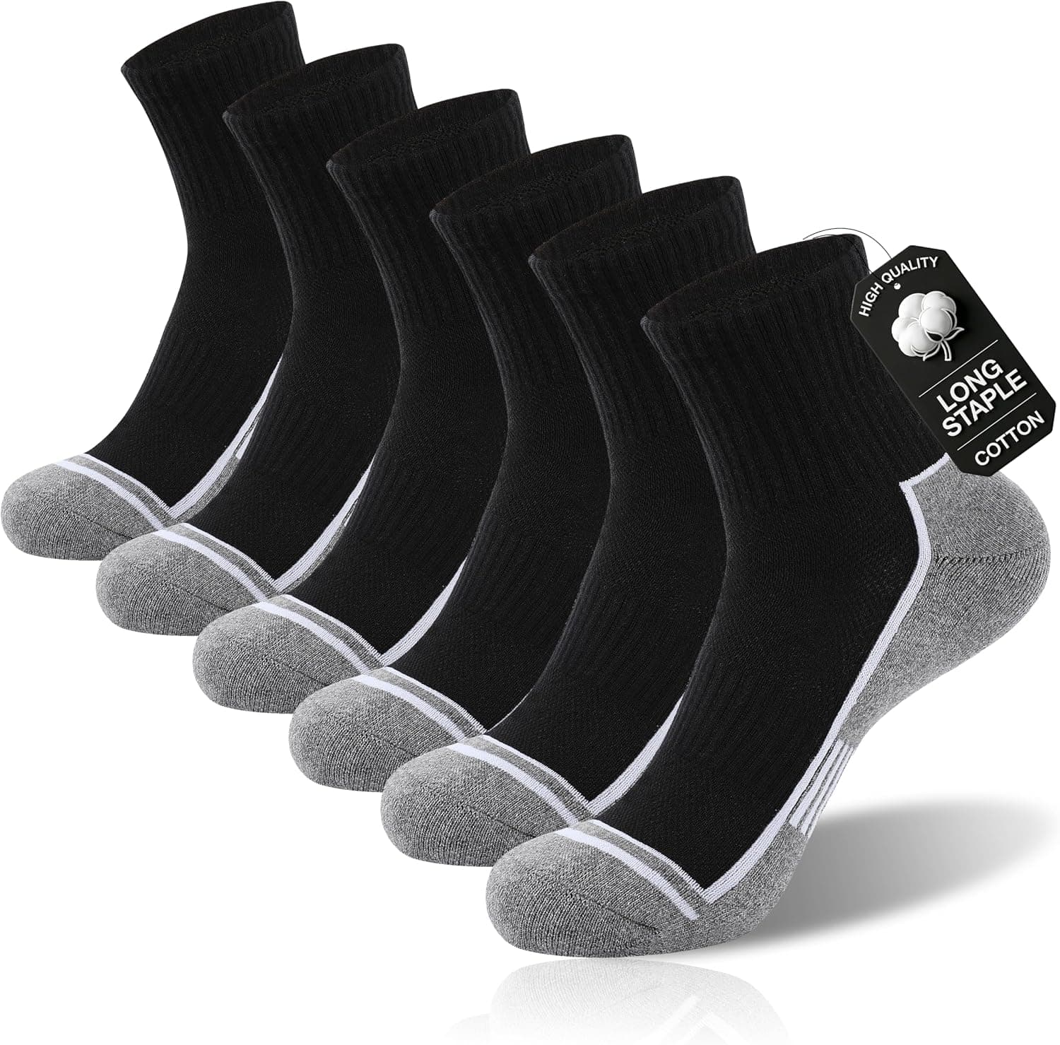 Urban Virgin Men Athletic Quarter Running Compression Socks Cotton Cushioned Athletic Ankle Moisture Wicking Socks Women